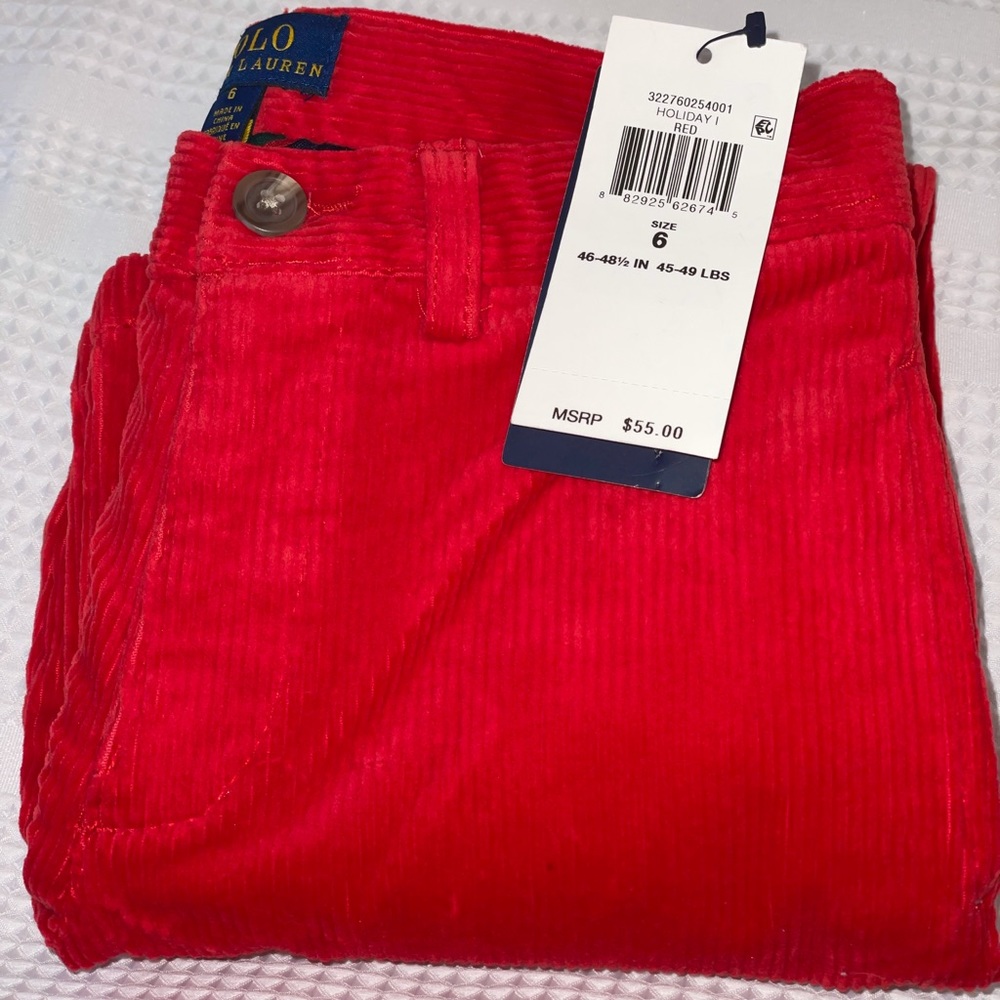 corduroy red holiday polo ralph lauren pants
